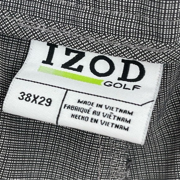 Izod Golf Mens size 38X29 Pants Black gray small check - Picture 9 of 10